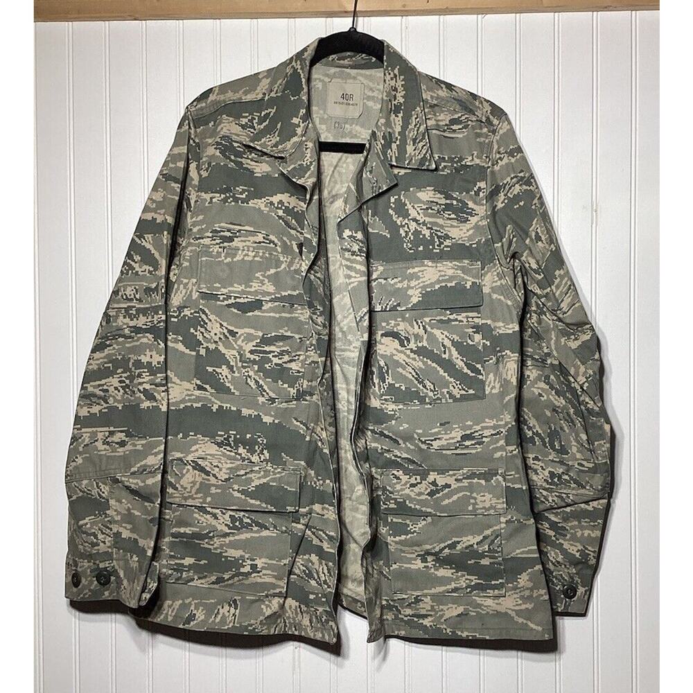 US Air Force Utility Coat Mens 40R Camouflage BDU Long Sleeve Button-Up